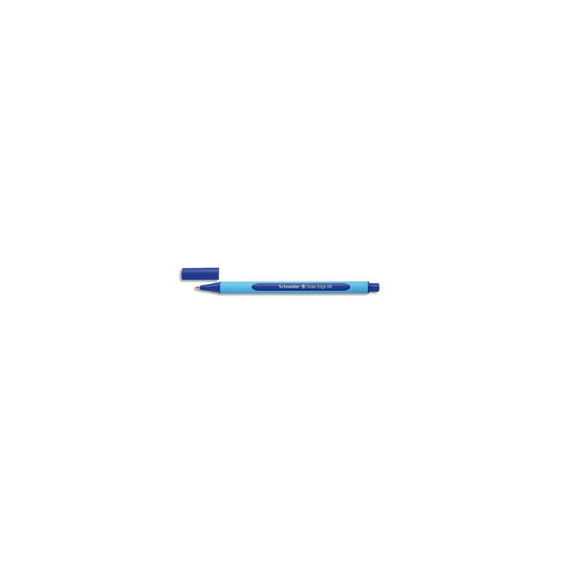 SCHNEIDER Stylo bille à capuchon, pointe large, corps triangulaire caoutchouc, encre bleue