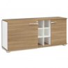 GAUTIER OFFICE Crédence 2 portes 6 niches Xenon Merisier Italien - Dimensions : L170 x H78 x P47 cm