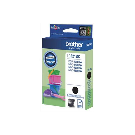 BROTHER Cartouche Jet d'encre Noir LC221BK