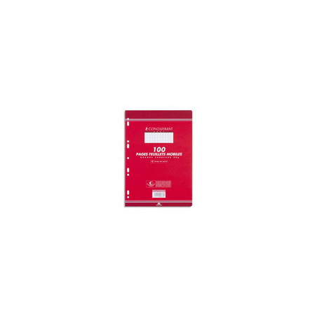 CONQUERANT C7 Feuillets mobiles 21x29,7cm 200 pages petits carreaux Blancs 90g. Sous sachet