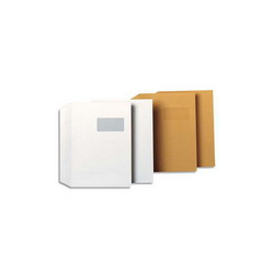 GPV Boîte de 250 enveloppes kraft brun auto-adhésives 90g format C4 avec fenêtre 50x100mm