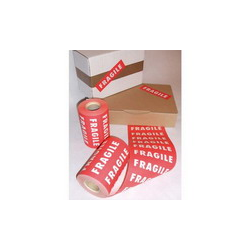 Rouleau de 1000 Etiquettes imprimées FRAGILE Blanc fond Rouge - Format 150 x 42,5 mm