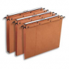 OBLIQUE AZ Boîte de 25 dossiers suspendus TIROIR en kraft 240g. Fond 30, bouton-pression. Orange