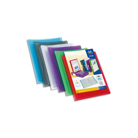 Protège document 80 vues Coloris assortis : Incolore-Bleu-Violet-Rouge-Vert