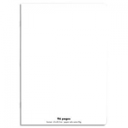 NEUTRE Cahier piqûre 96 pages Seyès 21x29,7 Couverture polypro incolore