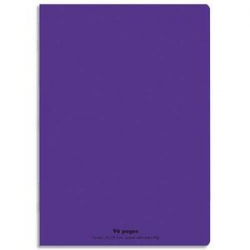 NEUTRE Cahier piqûre 96 pages Seyès 21x29,7 Couverture polypro violet