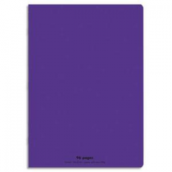 NEUTRE Cahier piqûre 96 pages Seyès 24x32 Couverture polypro violet