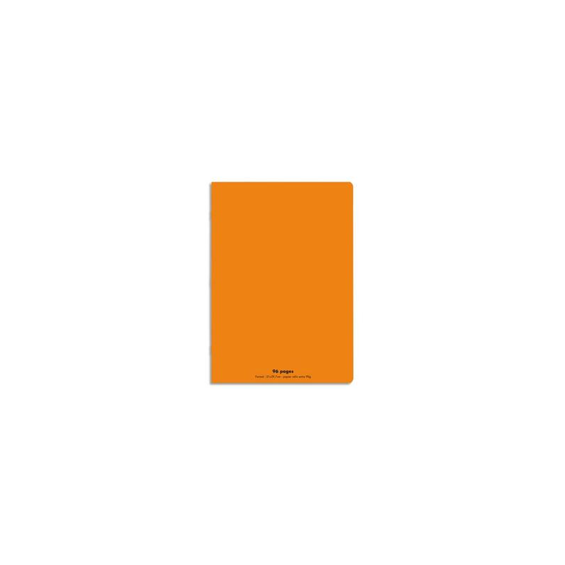 NEUTRE Cahier piqûre 96 pages Seyès 21x29,7 Couverture polypro orange