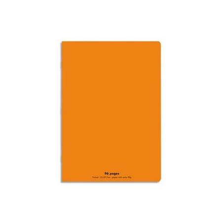 NEUTRE Cahier piqûre 96 pages Seyès 21x29,7 Couverture polypro orange