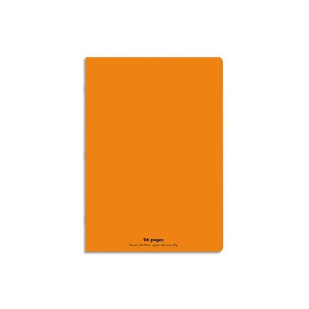 NEUTRE Cahier piqûre 96 pages Seyès 24x32 Couverture polypro orange