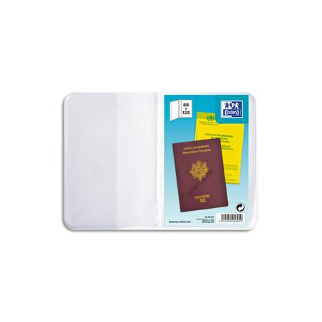 OXFORD Etuis pour passeport, 9,5 x 13 cm, en PVC 30/100e. Présentation 2 volets