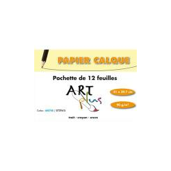 ART PLUS Pochette de 12 feuilles papier calque 90g format A4
