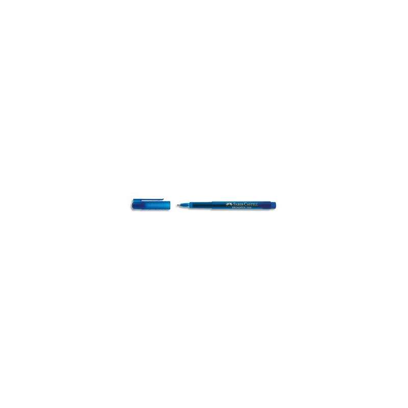 FABER CASTELL Feutre BROADPEN 1554 pointe large 0,8 mm, corps transparent, Bleu indélébile