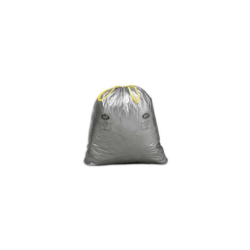 Boîte de 100 sacs poubelles à liens coulissants standards 100 litres 34 microns