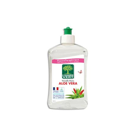 L'ARBRE VERT Flacon de 500 ml Liquide vaisselle mains parfum aloe vera Ecolabel