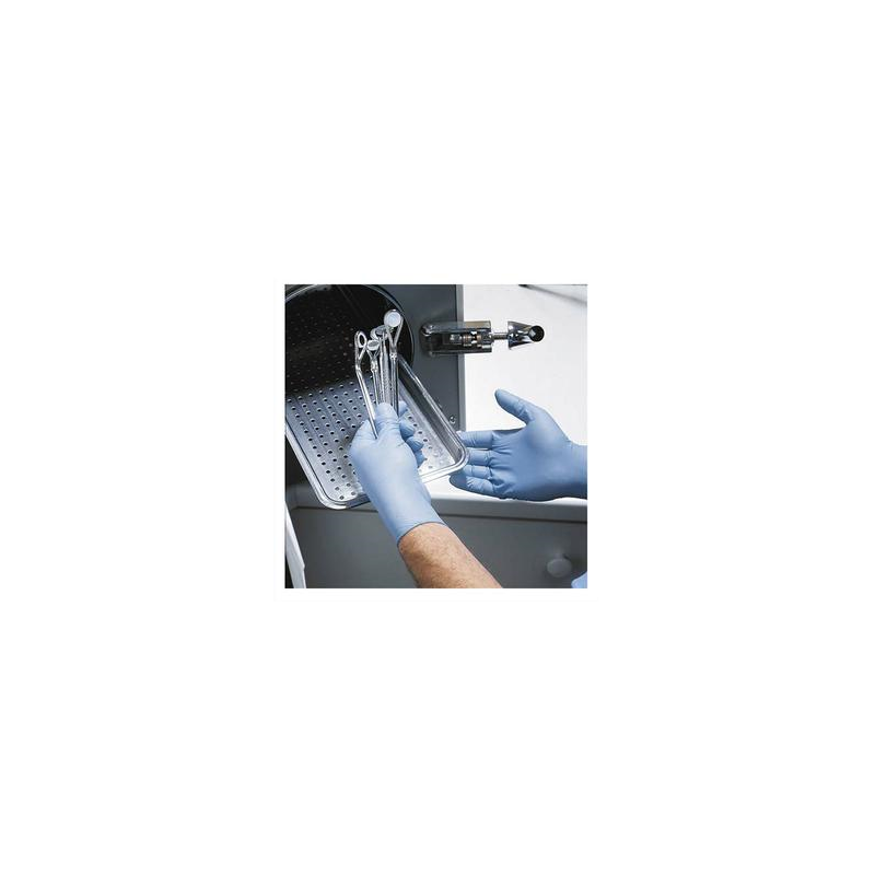 Boîte de 100 gants ambidextres en nitrile non poudrés hypoallergéniques Taille S Bleu