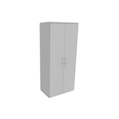 SIMMOB Armoire Haute 4 tablettes avec porte INEO - Dimensions : L80 x H180 x P47 cm Blanc perle