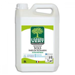 L'ARBRE VERT Bidon 5 Litres Nettoyant sols, sans colorant ni allergènes, parfumé au romarin Ecolabel