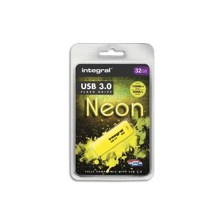 INTEGRAL Clé USB 3.0 Neon 32Go Jaune INFD32GoNEONYL3.0