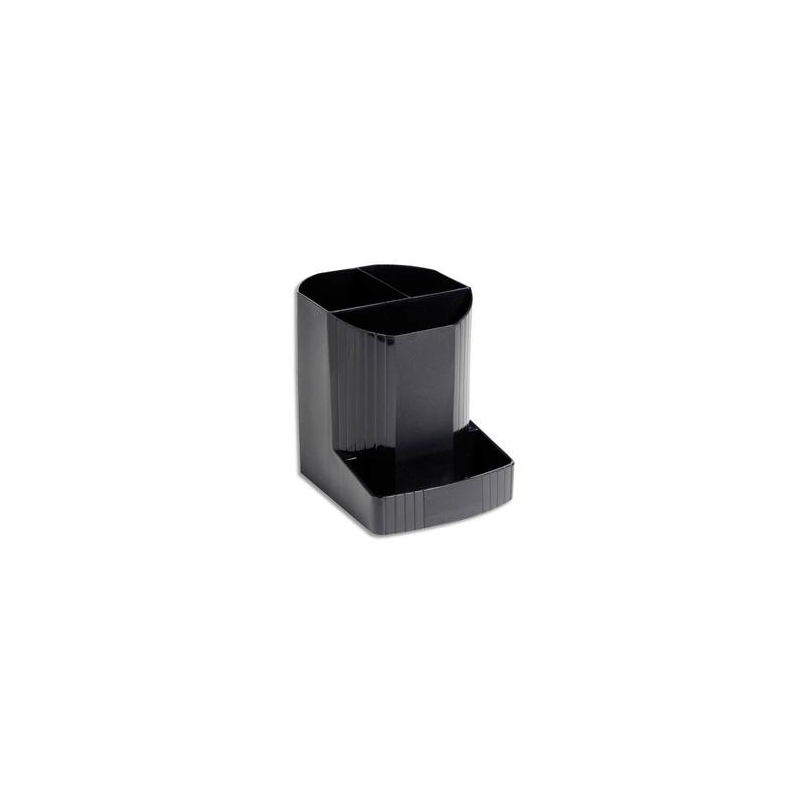 EXACOMPTA Pot à crayons ECO BLACK en PP recyclé - Dimensions : H 12,3 x Ø9 cm.