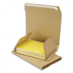 Etui postal en carton brun, fermeture adhésive Standard - Dimensions : L24 x H1 x P18 cm
