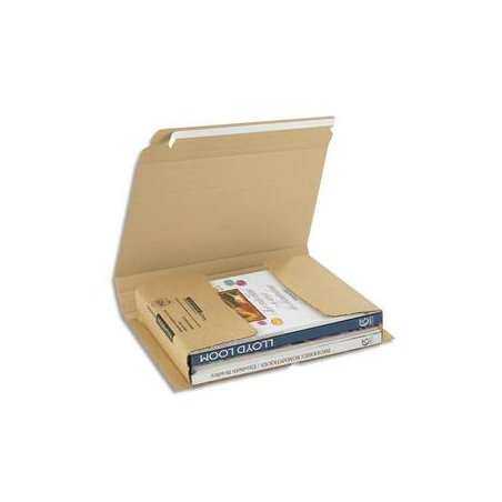 Etui postal en carton brun, fermeture adhésive Standard - Dimensions : L33 x H1 x P25 cm