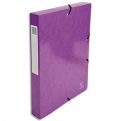 EXACOMPTA Boîte de classement IDERAMA en carte pelliculée 7/10e, 600g. Dos 4 cm. Coloris Violet