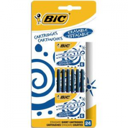 BIC Cartouche pour stylo à plume encre Bleue STYPEN INTERNATIONALE COURTE en blister de 24