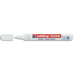 EDDING E-4095 Marqueurs craie liquide Blanc ogive 2-4mm à base d'eau. S'efface avec un chiffon humide.