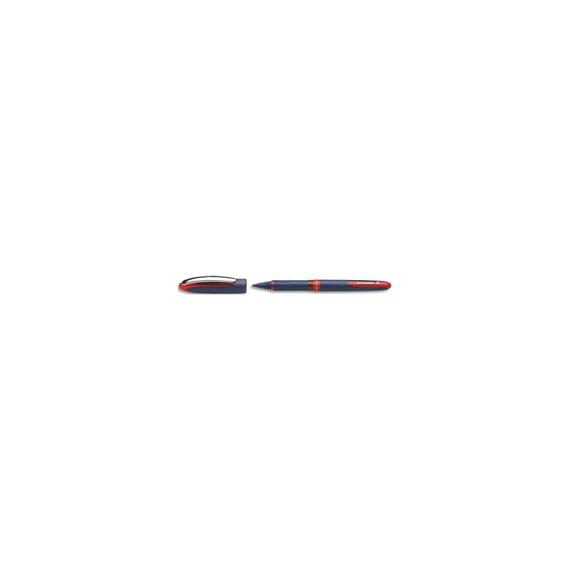 SCHNEIDER Stylo Roller encre Rouge avec pointe Ultra Smooth 0,6mm. Cap-off. Grip ergonomique caoutchouté.
