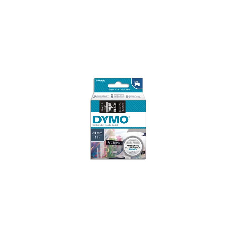 DYMO Ruban D1 poly 24mmx7m Blanc/Noir BB1 S0721010