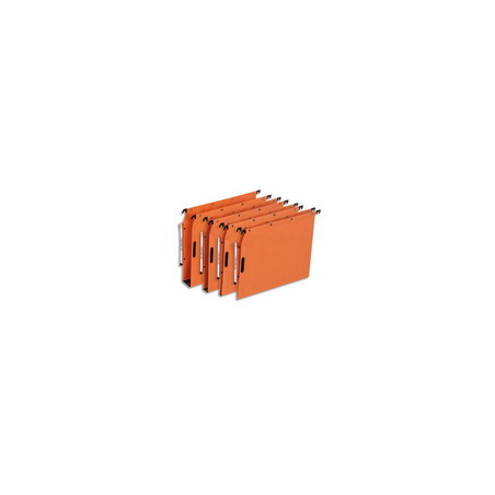 OBLIQUE AZ Boîte de 25 dossiers suspendus ARMOIRE en kraft 240g. Fond 15, Velcro. Orange