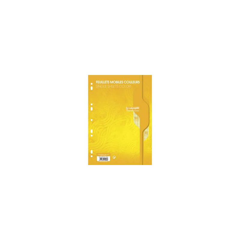 CALLIGRAPHE Copies simples Jaune perf 2 trous 80g 100pages grands carreaux Séyès format A4. Film-CAL 7000