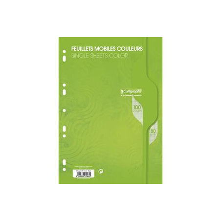 CALLIGRAPHE Copies simples Vert perf 2 trous 80g 100 pages grands carreaux Séyès format A4. Film-CAL 7000