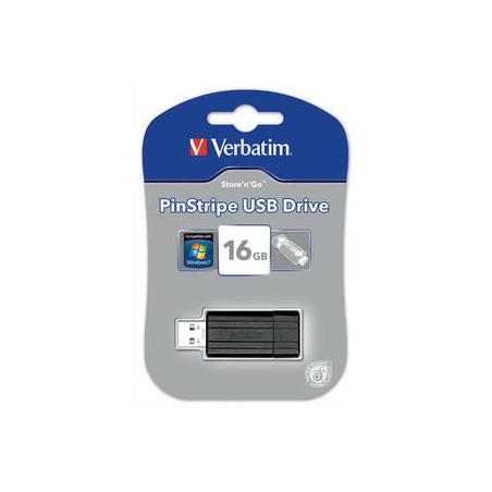 VERBATIM Clé USB 2.0 Store 'n' Go PinStripe 16Go Noir 49063