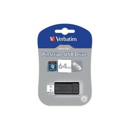 VERBATIM Clé USB 2.0 Store 'n' Go PinStripe 64Go Noir 49065