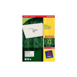 AVERY Boîte de 2100 étiquettes adresse Laser recyclées Blanc 63,5X38,1 LR7160-100