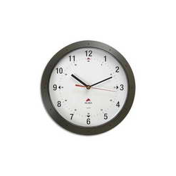 ALBA Horloge murale Hornew silencieuse Noire, pile AA non fournie - Diamètre 30 cm