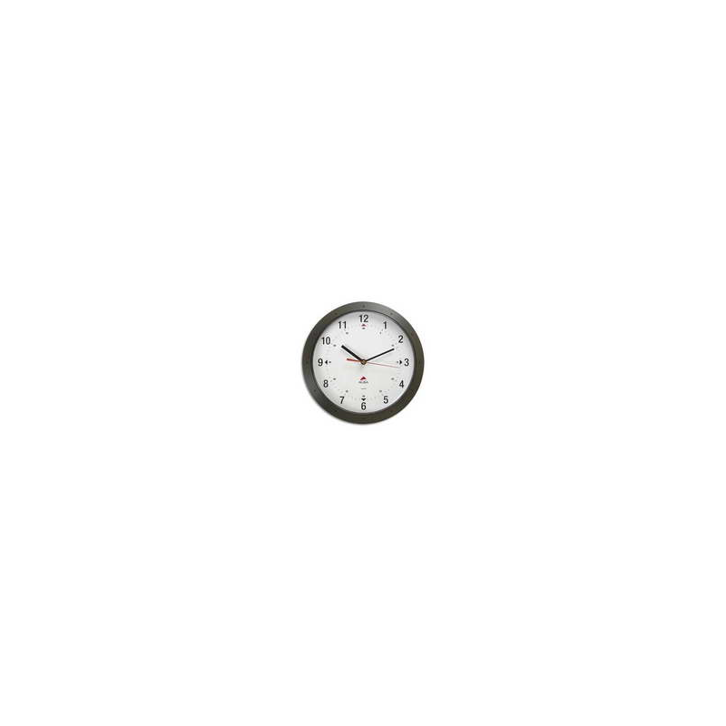 ALBA Horloge murale Hornew silencieuse Noire, pile AA non fournie - Diamètre 30 cm