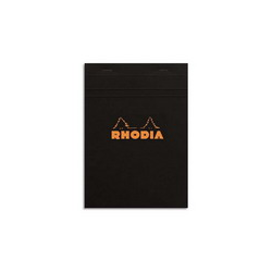 RHODIA Bloc de direction couverture Noire 80 feuilles (160 pages) format A5 réglure 5x5