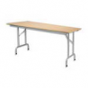 Table pliante Rico, plateau mélaminé Hêtre naturel et structure aluminium - Dim. L160 x P80 cm