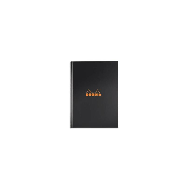 RHODIA Cahier brochure rembordée RHODIActive A4, 192 pages non perforées 5x5. Couverture Noire