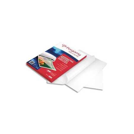 PERGAMY Boîte de 100 pochettes de plastification 2x80 microns A4 dos adhésif 900143