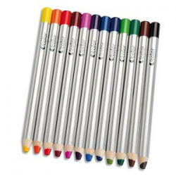 O COLOR Boîte 12 crayons coul gros module pour ardoises et tableau effaçables à sec 180X12 mm, mine 8 mm