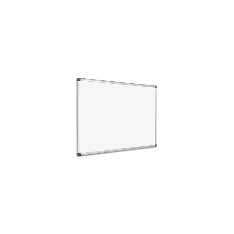 PERGAMY Tableau Blanc laqué magnétique, cadre aluminium, Format : L90 x H60 cm