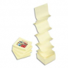 PERGAMY Bloc de 100 feuilles repostionnables accordéon dimensions 7,6x7,6cm. Coloris Jaune