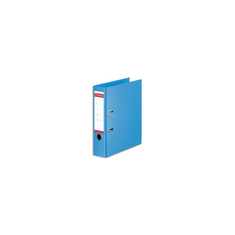 PERGAMY Classeur à levier en polypropylène intérieur/extérieur. Dos 8cm. Format A4. Coloris Bleu ciel