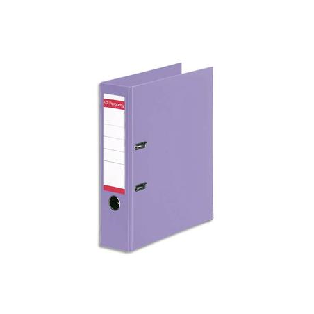 PERGAMY Classeur à levier en polypropylène intérieur/extérieur. Dos 8cm. Format A4. Coloris Violet