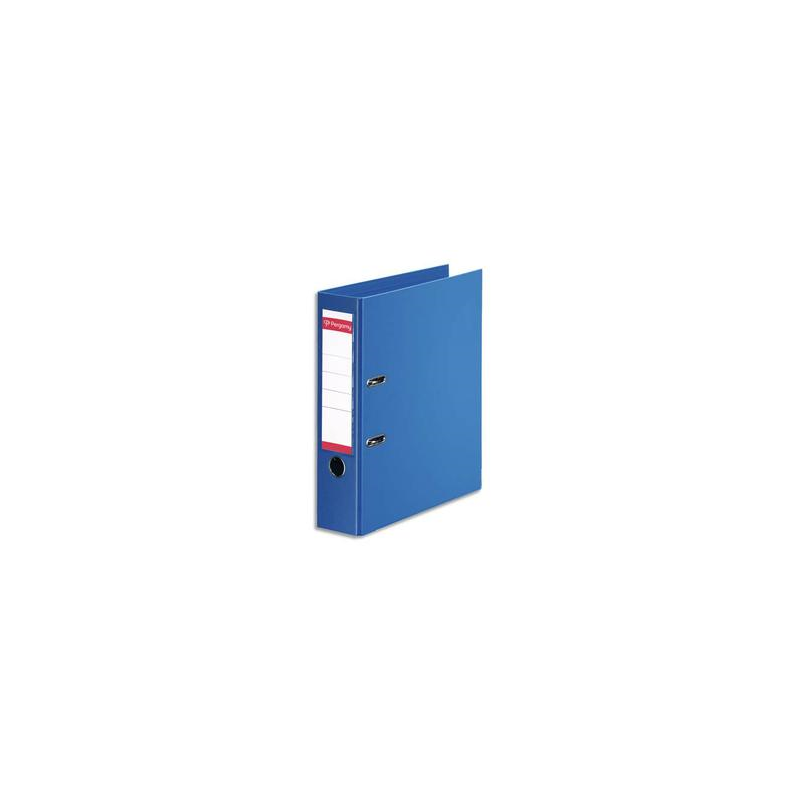PERGAMY Classeur à levier en polypropylène intérieur/extérieur. Dos 8cm. Format A4. Coloris Bleu roi