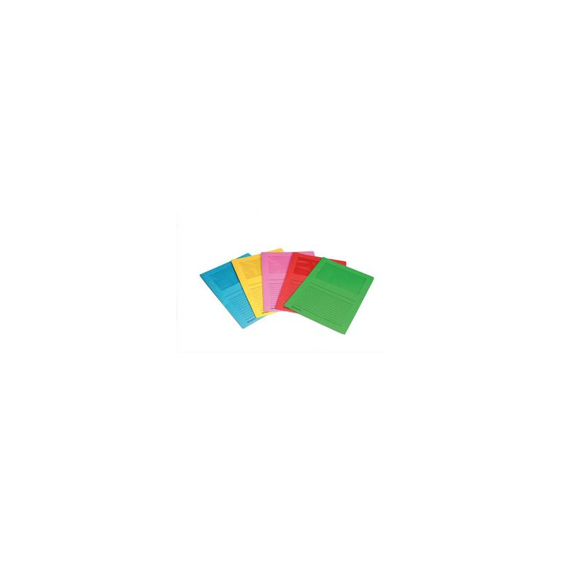PERGAMY Paquet 100 pochettes coin en carte 120g avec fenêtre. Dimensions 22 x 31 cm. Coloris Jaune vif